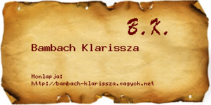 Bambach Klarissza névjegykártya